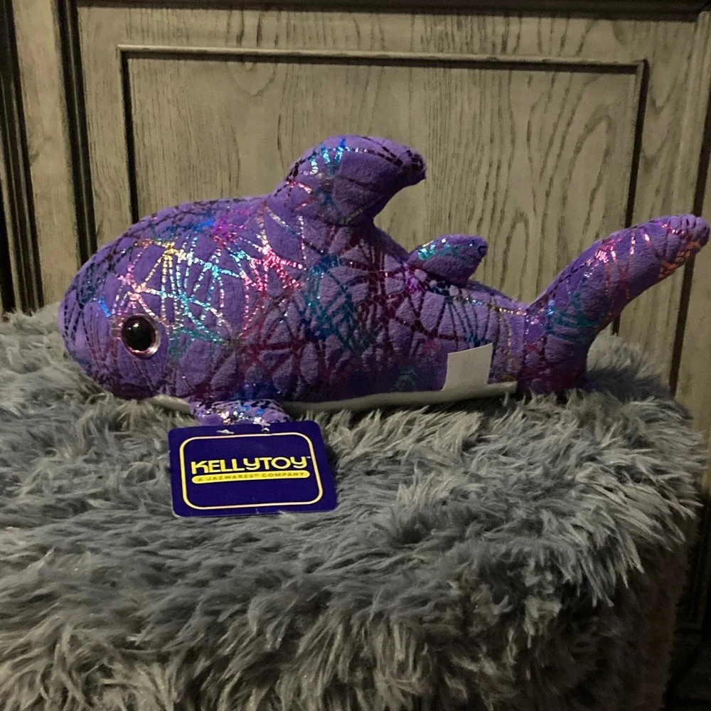 Kellytoy Sparkling Purple Fish Plush